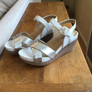Never Worn Van Eli Wedge Leather Sandals